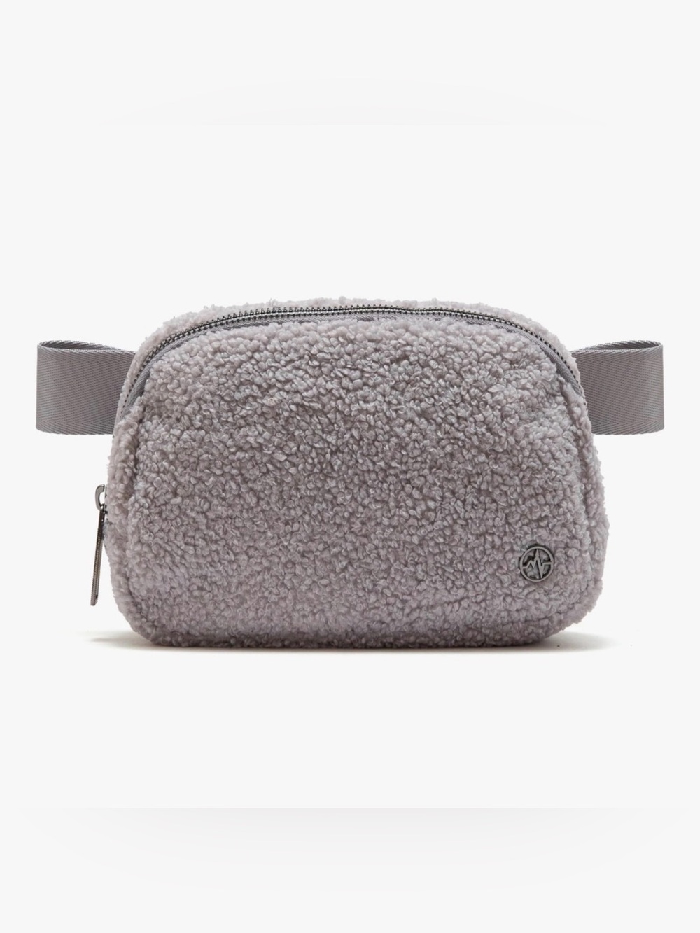 Everywhere Fleece Belt Bag 1L Cozy Sherpa Crossbody Bag in Light Gray NWT